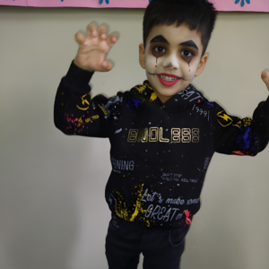 Kid enjoying Halloween class activities at The Nurtuary Preschool, Sector 20 Panchkula - Best Playschool in Peer Muchalla