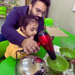 Parent and Child Engaged in Montessori Activity at The Nurtuary Preschool, Sector 20 Panchkula