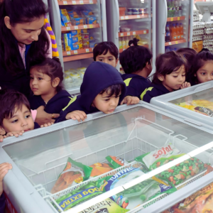 Kids from The Nurtuary Preschool, Sector 20 Panchkula, enjoying an excursion to Super Mart