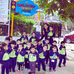 Children from The Nurtuary Preschool, the best preschool in tricity, enjoying an excursion to Traffic Park in Panchkula