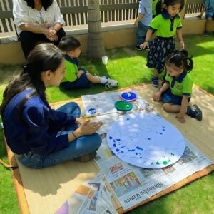 Children participating in Earth Day activities at The Nurtuary Preschool, Sector 20 Panchkula