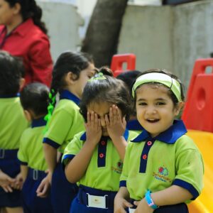 Kids in a group having fun outdoors at The Nurtuary Preschool, Sector 20, Panchkula - Top PlaySchool in Panchkula.