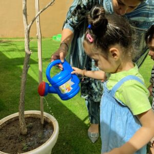 Children Watering Plants at The Nurtuary Preschool, Sector 20, Panchkula